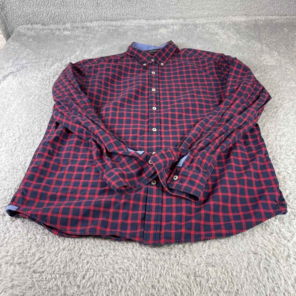 American Eagle Outfitters‎ Red Plaid Shirt Mens XL/TG Button Up Casual